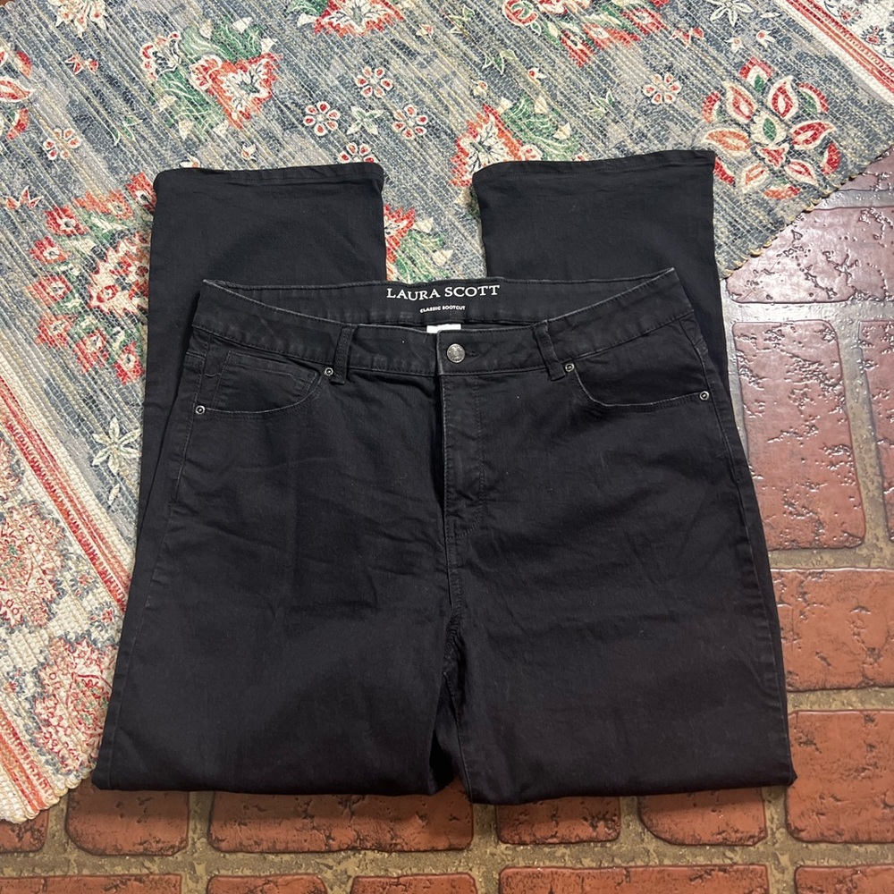 Laura Scott black classic bootcut denim jeans